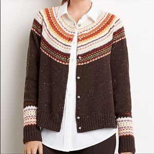 J. Jill Brown Multicolor Patterned Cardigan